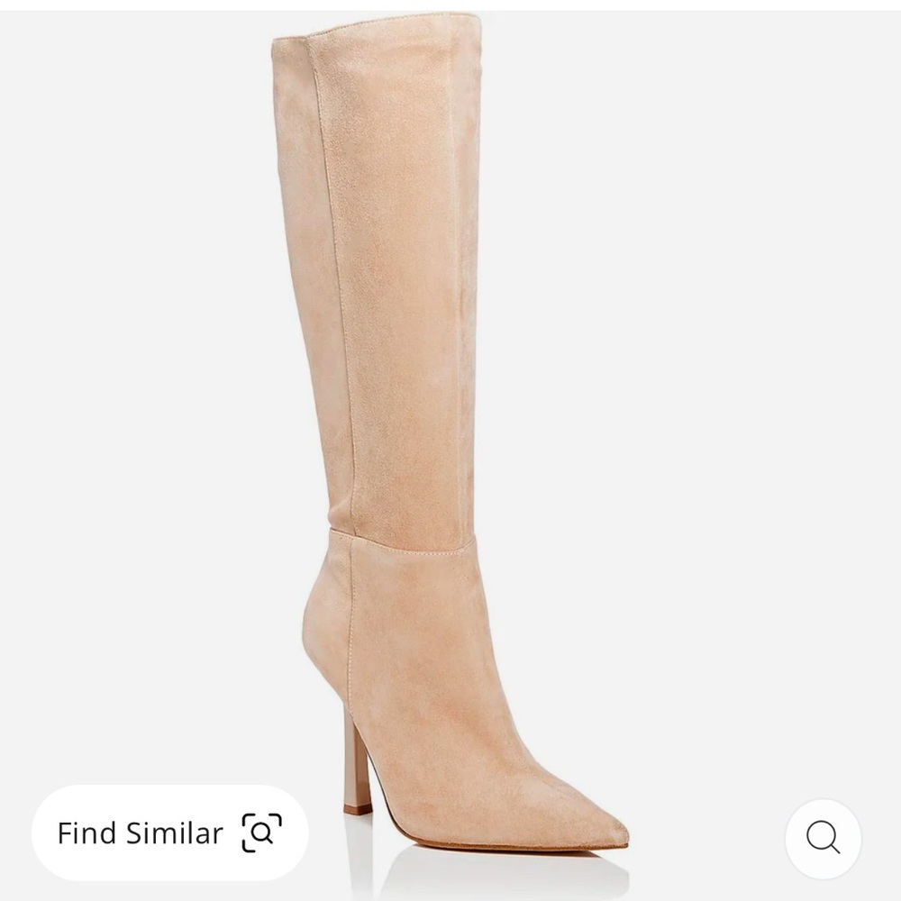 Aqua Cream Ankle Booties with Suede Finish